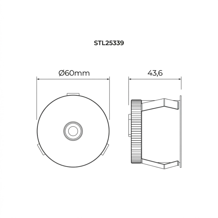Spot de Embutir Stella Round Narrow Red. Branco IRC97 7 watts 3000K Ø60x43,6mm STL25339BR/30