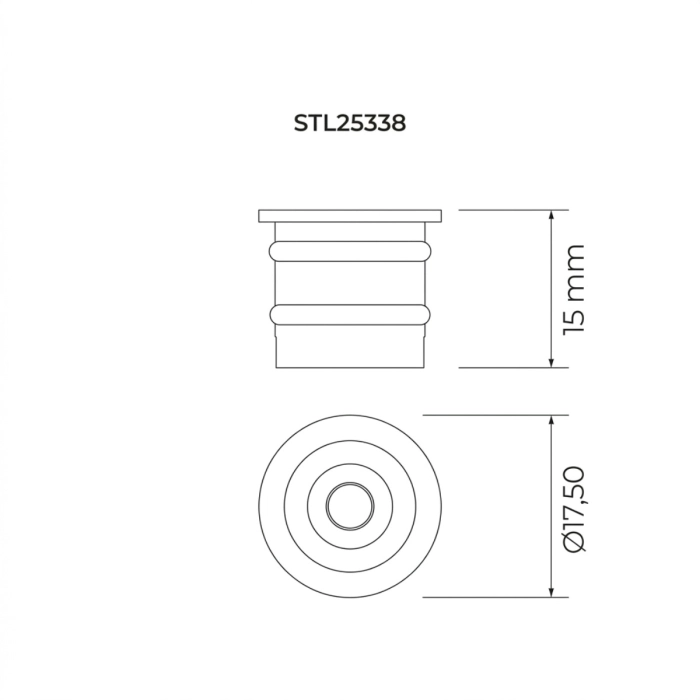 Spot de Embutir LED Móbili Micro Stella Preto 1 watt 3000K 12V IRC 90 20° 15xØ17,5mm STL25338PTO/30