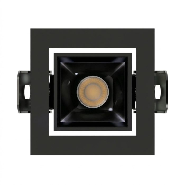 Spot Embutir Stella Square Micro 3 watts 30° 2700K Direcional Preto e Black Piano IRC90 50x57x57mm STL25363BR/27