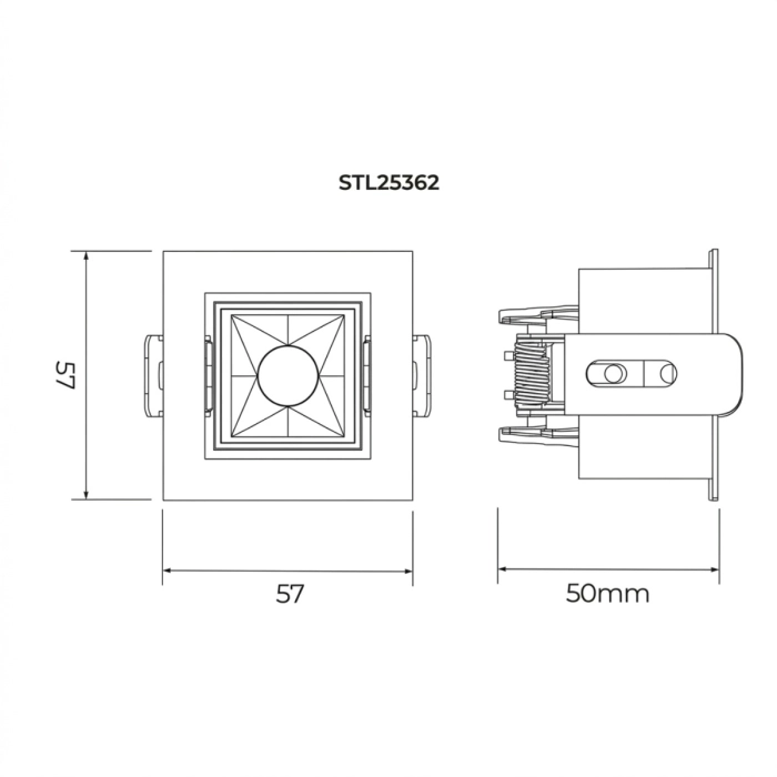 Spot Embutir Stella Square Micro 3 watts 15° 3000K Direcional Branco IRC90 50x57x57mm STL25362BR/30