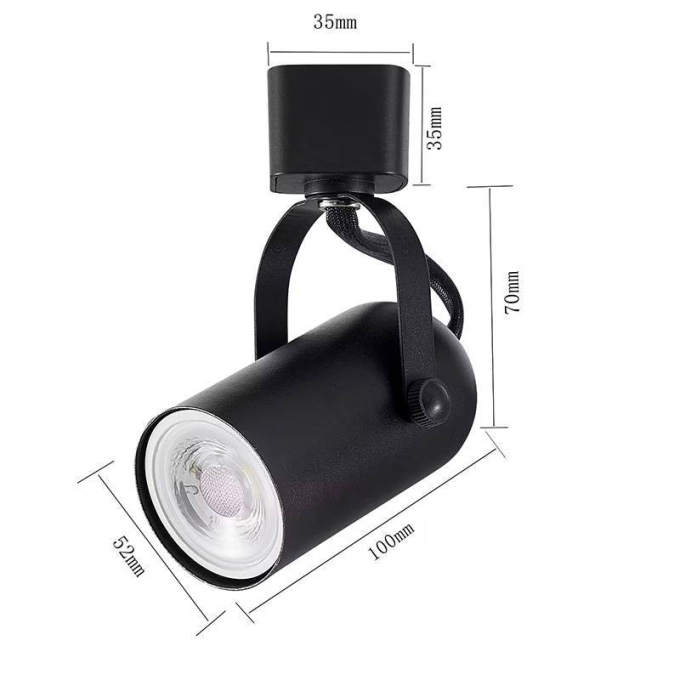 Spot para Trilho Nordecor Lille Dicróica GU10 Preto Ø53x100mm 6640