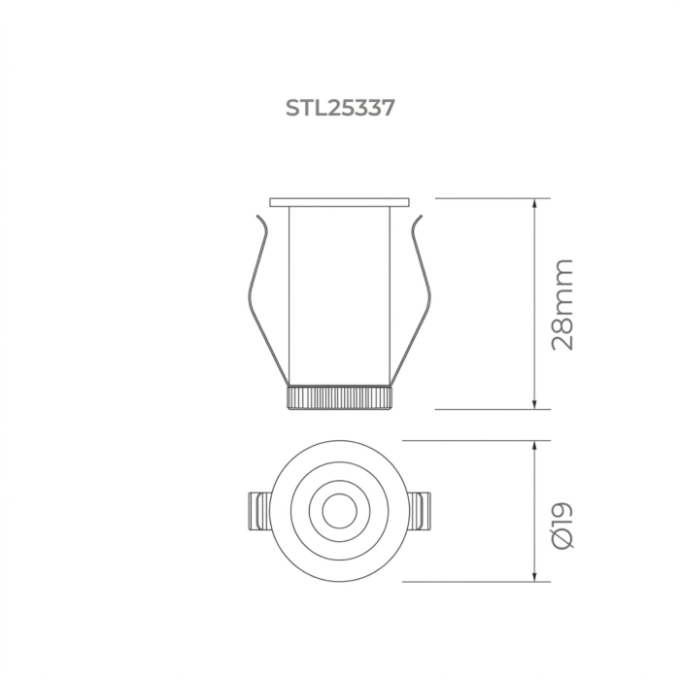 Spot de Embutir Recuado LED Móbili Micro Stella Branco 1 watt 2700K 12V IRC 90 20° 28xØ19mm STL25337BR/27 