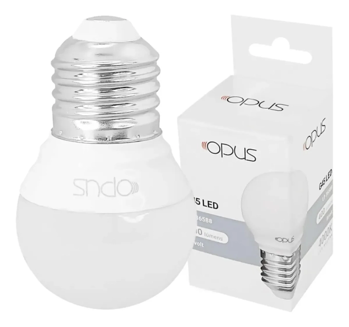 Lâmpada Opus Bolinha G45 4000K 4,8 watts Ø45x73mm OPS 36588