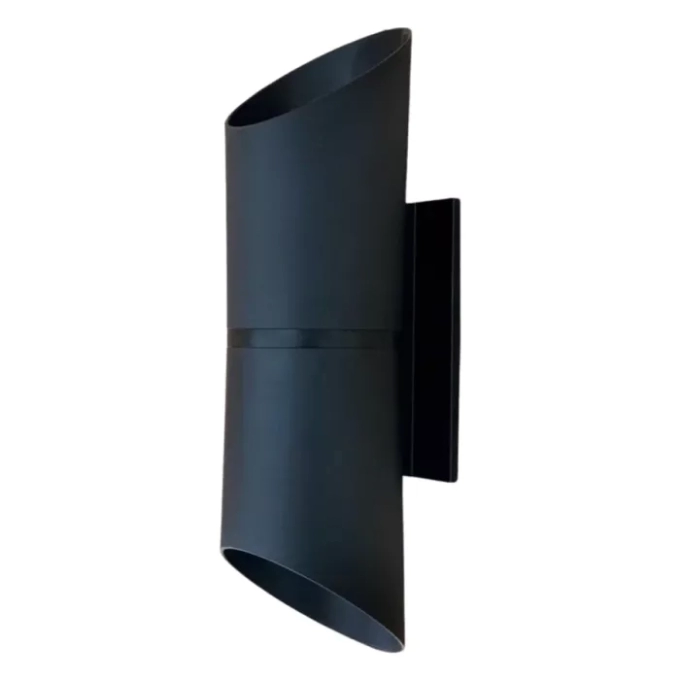 Arandela Moon Paris Chanfrada 2 Fachos Preto 2L MR16 (Dicróica) 260x80x72mm 1080933 PREN