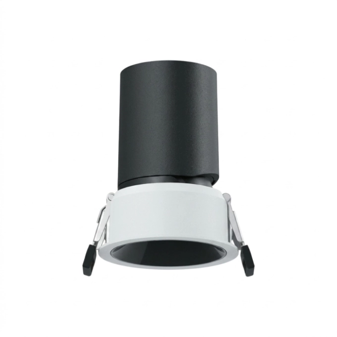 Spot de Embutir Stella Round Direcionável Recuado Branco e Cromo Negro IRC90 Ø59x79mm 15° 7W 2700K STL25389BRPTO-CR/27