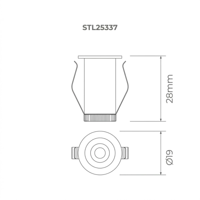 Spot de Embutir Recuado LED Móbili Micro Stella Preto 1 watt 2700K 12V IRC 90 20° 28xØ19mm STL25337PTO/27