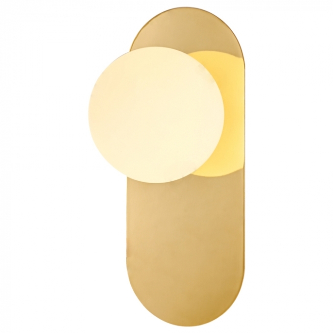 Arandela Sindora 1L G9 Metal Dourado e Vidro Branco 120x300mm DCB04052 PREN