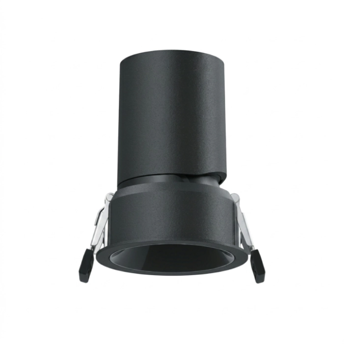 Spot de Embutir Stella Round Direcionável Recuado Preto e Cromo Negro IRC90 7W 2700K Ø59x79mm STL25399BRPTO-CR/27