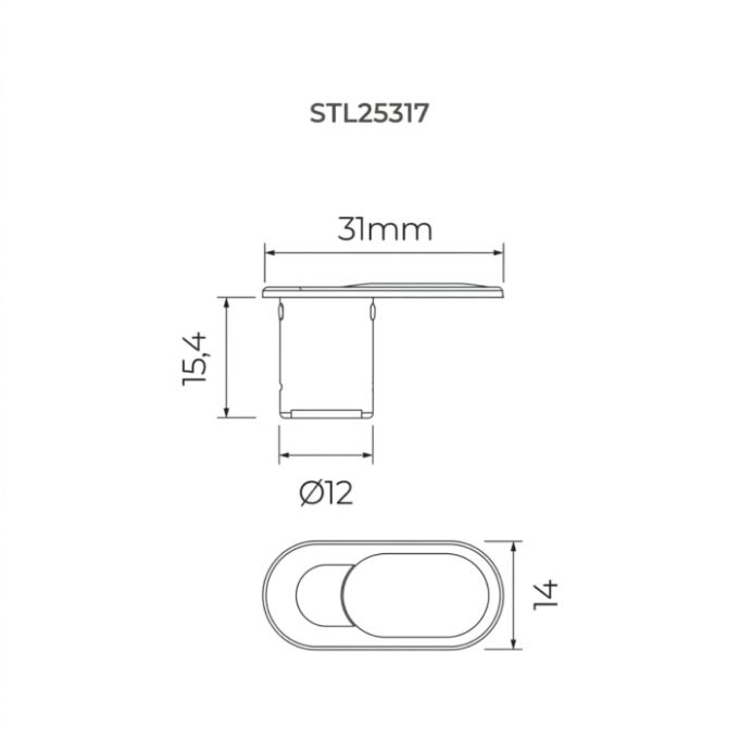 Acessório Móbili Sensor de Porta Stella Single Master Control ABS Branco 12V 154x31x14mm STL25317