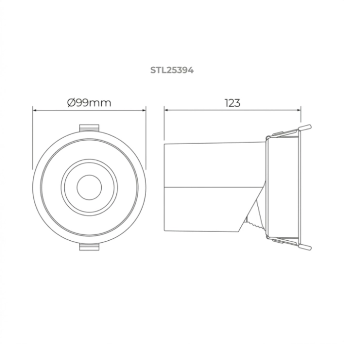 Spot de Embutir Stella Round Direcionável Recuado Branco IRC90 Ø99x123mm 12W 3000K Bivolt STL25394BR/30