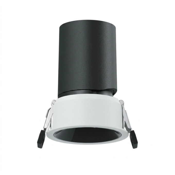 Spot de Embutir Stella Round Direcionável Recuado Branco e Cromo Negro IRC90 7W 3000K Ø59x79mm STL25399BRPTO-CR/30