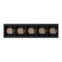 Spot de Sobrepor Stella Square Micro 5 Focos PT e Black Piano 30° 11W 2700K 70x136x35mm STL25302PTO-BP/27