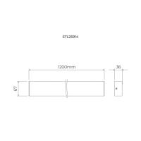 Luminária Linear Stella Sobrepor 32 watts 5000K Policarbonato Preto 140° 1200x67x36mm STL25914/50 