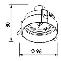 Embutido Direcional Newline No Frame II Redondo Branco 1L AR70 Ø95x80mm IN60541 PREN