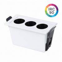 Embutido Nordecor Downlight Powerus 3 Focos 6 watts Branco e Preto 3000K IRC90 38° Bivolt 96x46x52mm 6373 PREN