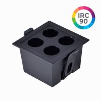 Embutido Nordecor Downlight Powerus 4 Focos 8 watts Preto 4000K IRC90 35° Bivolt 75x75x50mm 6799 PREN