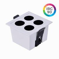 Embutido Nordecor Downlight Powerus 4 Focos 8 watts Branco e Preto 3000K IRC90 38° Bivolt 75x75x50mm 6379 PREN