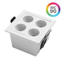 Embutido Nordecor Downlight Powerus 4 Focos 8 watts Branco 4000K IRC90 35° Bivolt 75x75x50mm 6798 PREN