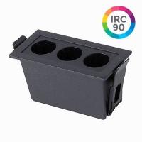 Embutido Nordecor Downlight Powerus 3 Focos 6 watts Preto 3000K IRC90 35° Bivolt 96x46x52mm 6374 PREN