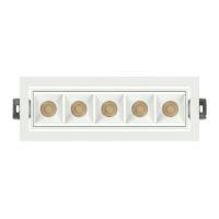 Spot de Embutir Stella Square Micro Direcional 5 Focos Branco 30° IRC90 11,5W 2700K 50x159x57mm STL25365BR/27 PREN