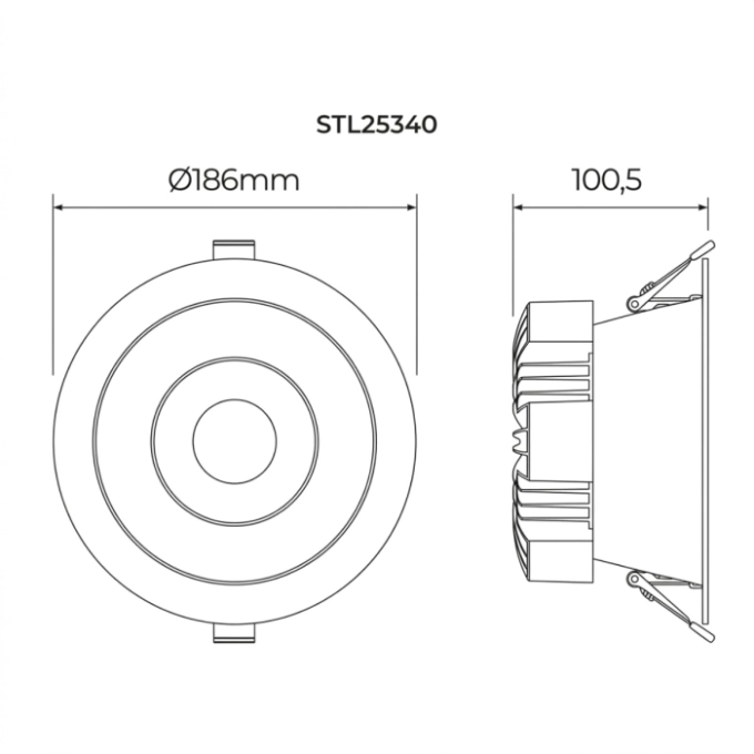 Spot de Embutir Stella Round Oficce Red. IRC90 30 watts 4000K Ø186x100,5mm STL25340BR/40 