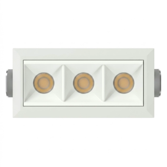 Spot de Embutir Stella Square Micro 3 Focos Branco 30° IRC90 7W 3000K 50x94x46mm STL25368BR/30