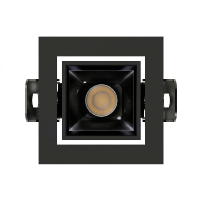 Spot Embutir Stella Square Micro 3 watts 15° 3000K Direcional Preto e Black Piano IRC90 50x57x57mm STL25362BR/30