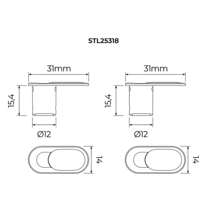 Acessório Móbili Sensor de Porta Stella Duplo Master Control ABS Branco 12V 154x31x14mm STL25318