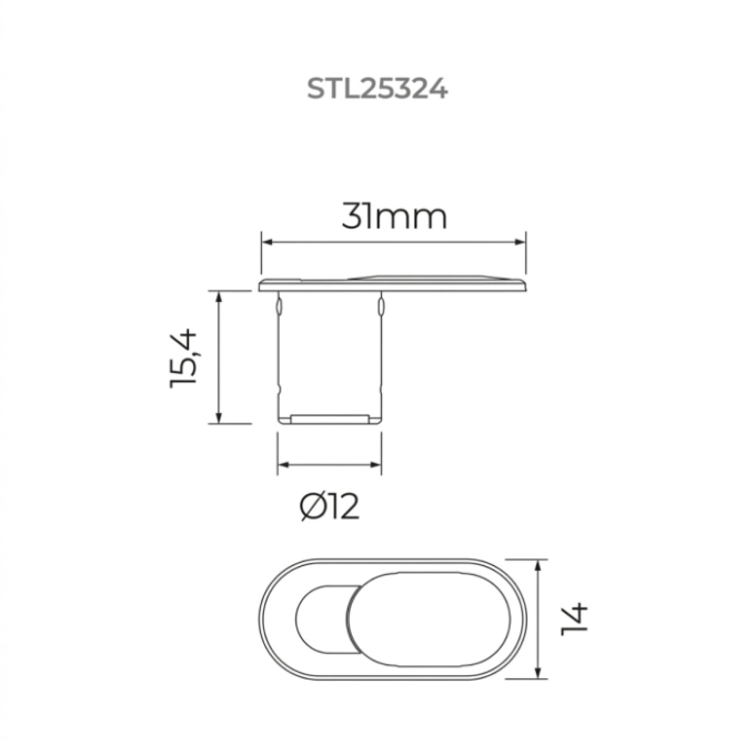 Acessório Móbili Stella Sensor Single Sensor de Porta Branco ABS Channel Control 12V 154x14x14mm STL25324