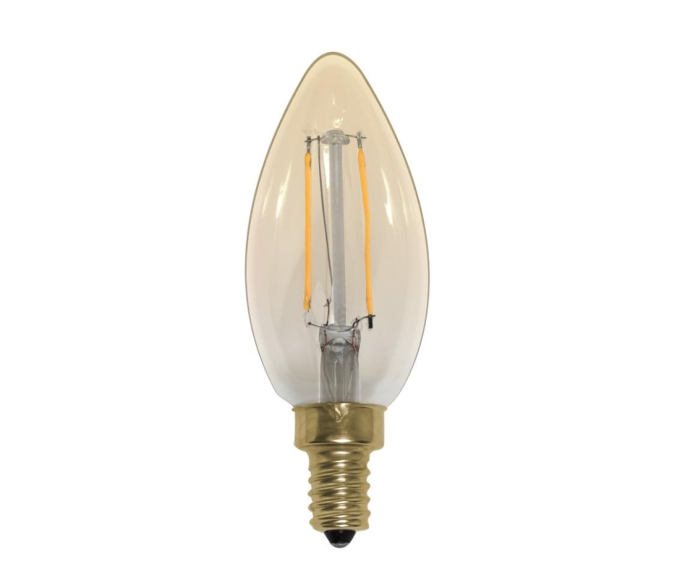 Lâmpada Opus Vela Lisa Filamento E14 Bivolt Vintage 2 watts 2200K Ø35x95mm OPS 33310 PREN