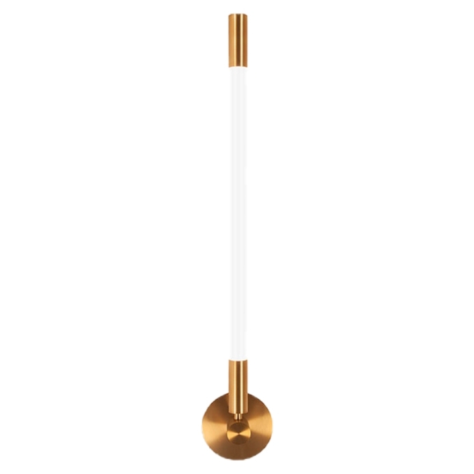 Arandela TKS Sabre Dourado Mate Vertical 1L Tubolar T8 600mm 32x120x730mm 1618 PREN