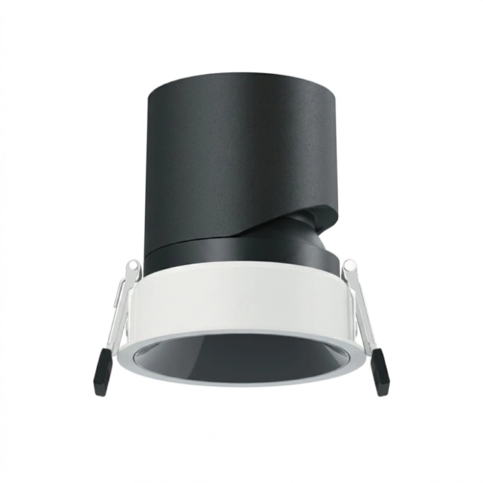 Spot de Embutir Stella Round Direcionável Recuado Branco e Cromo Negro 9W 3000K IRC90 Ø79x85mm STL25397BRPTO-CR/30