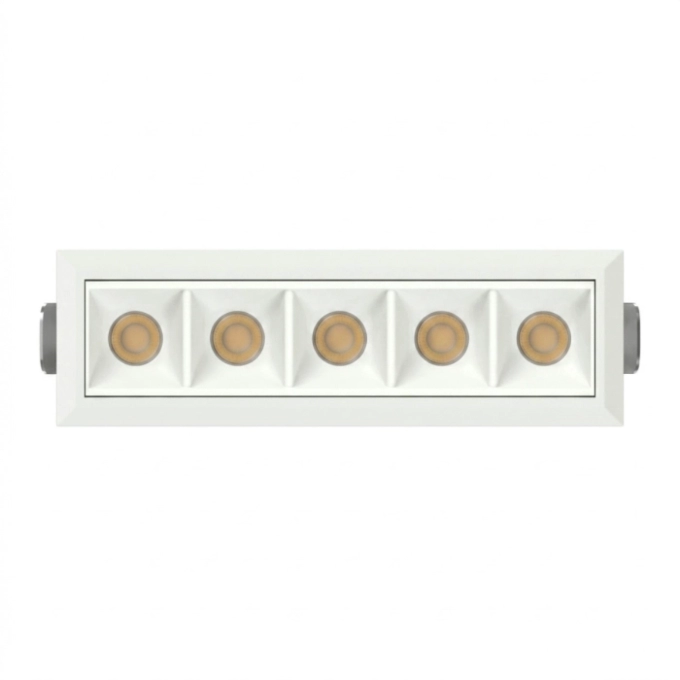 Spot de Embutir Stella Square Micro 5 Focos Branco 30° IRC90 11,5W 3000K 50x147x46mm STL25369BR/30