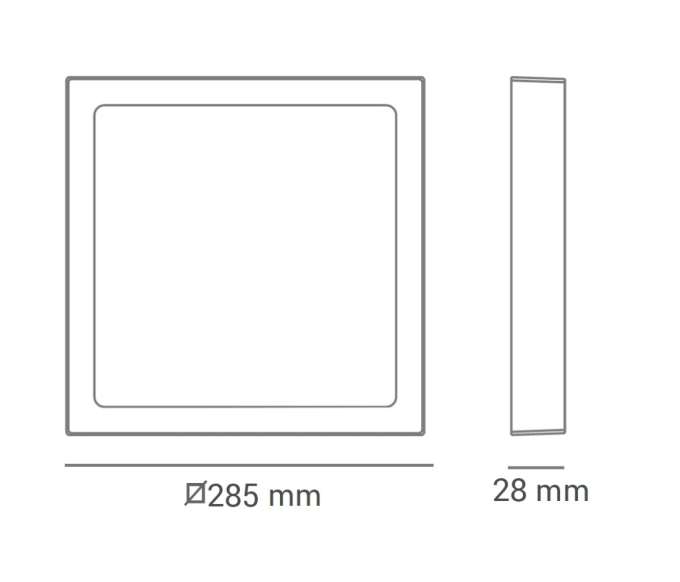Painel Sobrepor Opus LED 24 watts 6500K 280x280mm OPS 32580 PREN