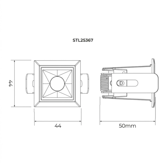 Spot de Embutir Stella Square Micro Branco 30° IRC90 3W 2700K 50x44x44mm STL25367BR/27 