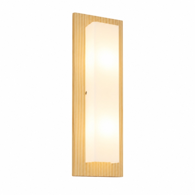 Arandela Fox Lustres Madeira Acabamento PINUS e Acrílico 2L E27 560x200x90mm AR01 PREN