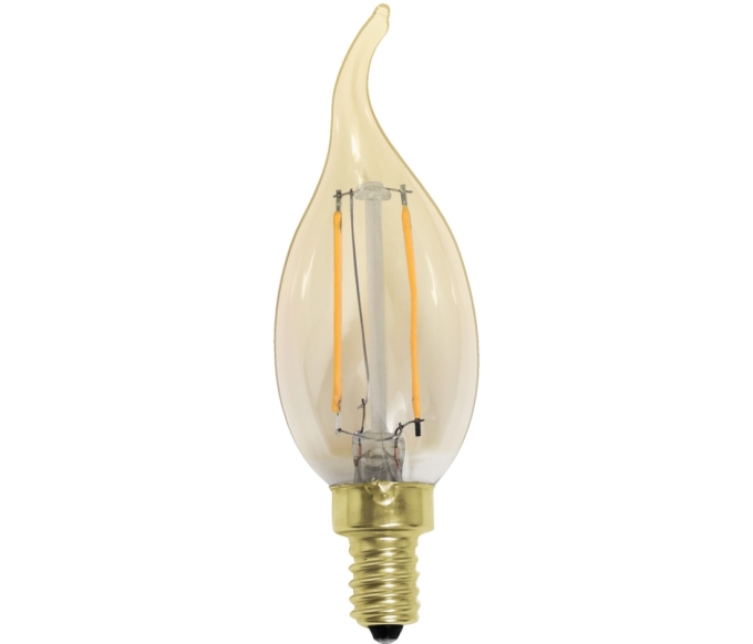 Lâmpada Opus Vela Chama Filamento E14 Vintage Bivolt 2 watts 2200K Ø35x115mm OPS 33327 PREN