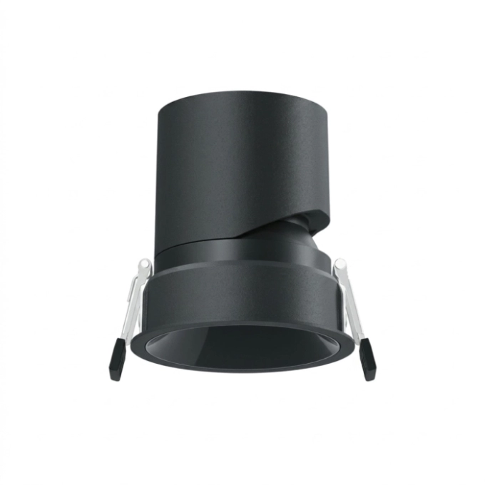 Spot de Embutir Stella Round Direcionável Recuado Preto e Cromo Negro 9W 3000K IRC90 Ø79x85mm STL25397BRPTO-CR/30