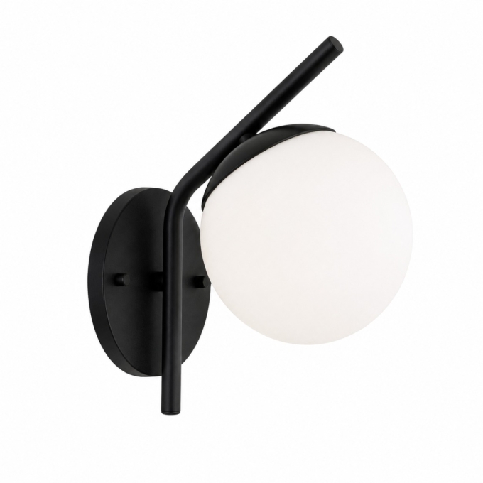 Arandela Angular 1L G9 240mm Globo Ø140mm FG Iluminação 1202/1