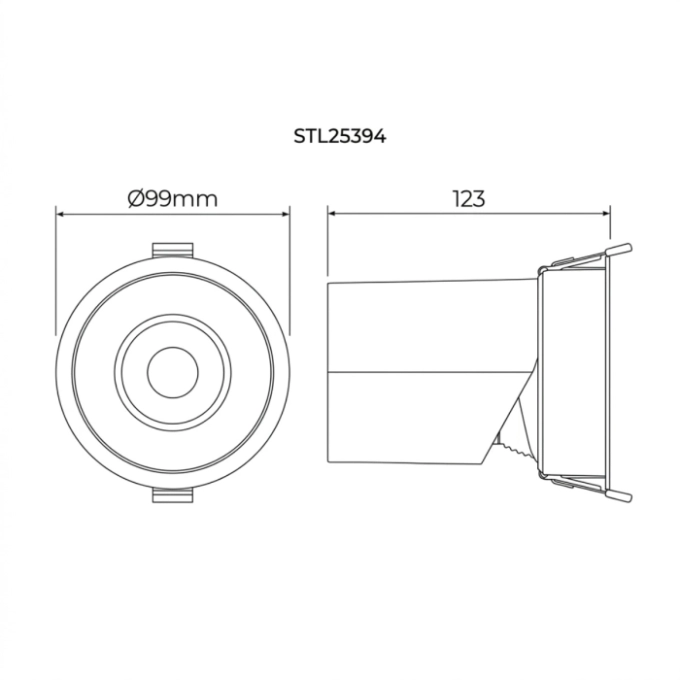 Spot de Embutir Stella Round Direcionável Branco e Cromo Negro 12W 2700K Bivolt  Ø99x123mm STL25395BRPTO-CR/27