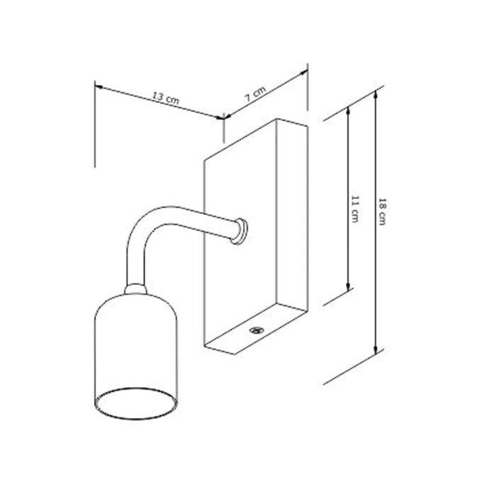 Arandela Metal Domado Thomas 1L E27 180x70x120mm Preto 5970 PREN