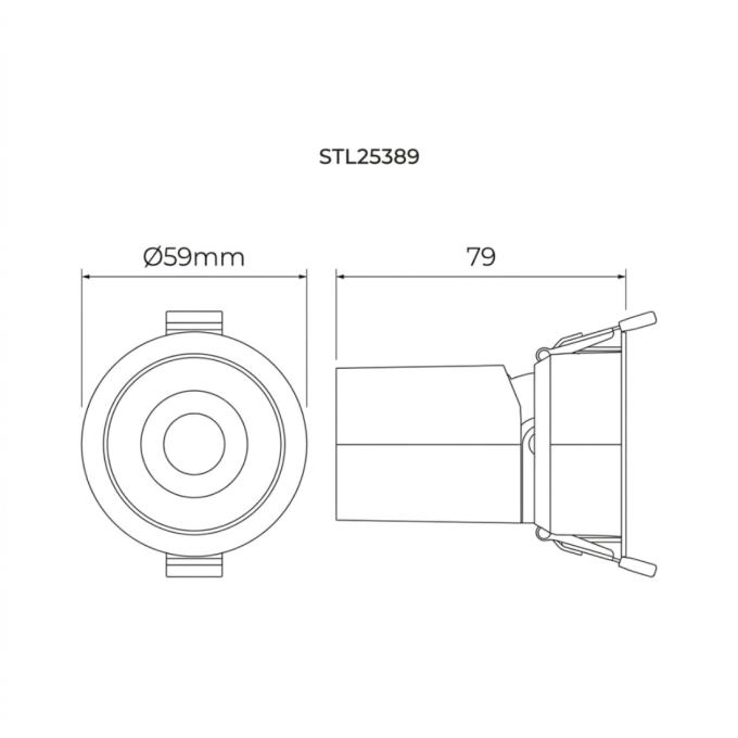 Spot de Embutir Stella Round Direcionável Recuado Branco e Cromo Negro Ø59x79mm IRC90 15° 7W 3000K STL25389BRPTO-CR/30
