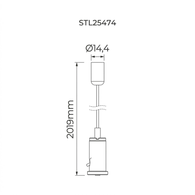 Kit Suspensão Stella Branco 2000mm STL25474BR