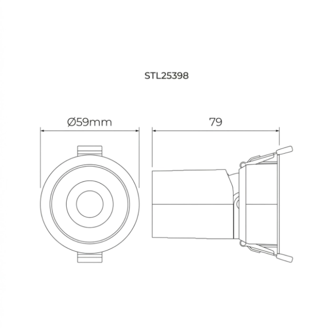 Spot de Embutir Stella Round Direcionável Recuado Branco e Cromo Negro IRC90 7W 2700K Ø59x79mm STL25399BRPTO-CR/27