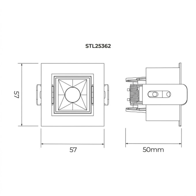 Spot Embutir Stella Square Micro 3 watts 15° 3000K Direcional Branco IRC90 50x57x57mm STL25362BR/30