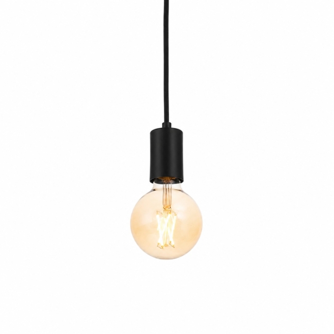 Pendente Itamonte Socket PRETO 1L E27 Ø45mm Cabo:1500mm 136/1 PREN