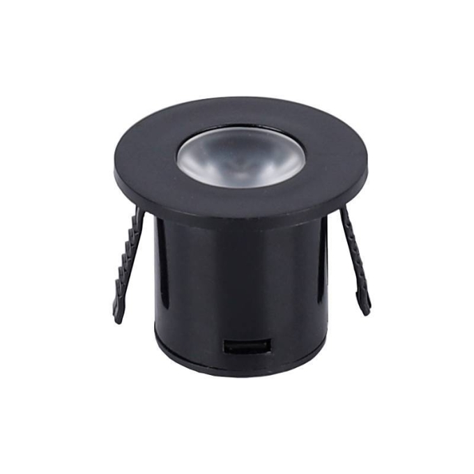Mini Spot Embutido Nordecor Yasa Redondo 1 watts 3000K Preto c/ 2 Unidades Ø35x29mm 6328 PREN