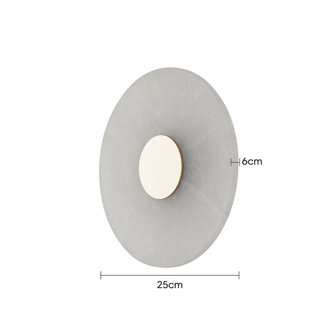 Arandela Nordecor Jony 5 watts 3000K Ouro Champagne e Mármore IP20 Bivolt Ø250x60mm 2924 PREN