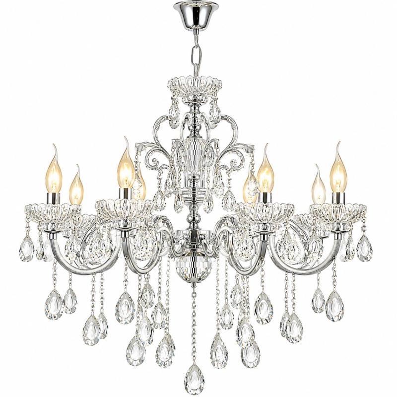 Pendente Sindora Metal Cromado e Cristal Transparente 8L E14 Ø750x800mm DCD00405-8