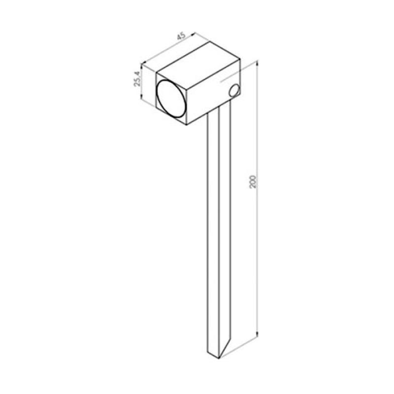 Espeto Direct Light Quadrati Articulado Preto 1,5 watts Bivolt 11° 2700K IRC90 IP66 Haste 200mm DL EP3 PREN